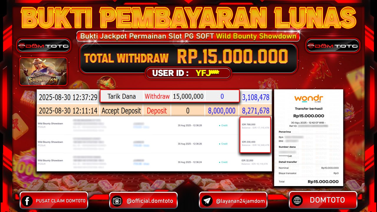 JACKPOT SLOT  Wild Bounty Showdown PGSoft 30 AGUSTUS  2025